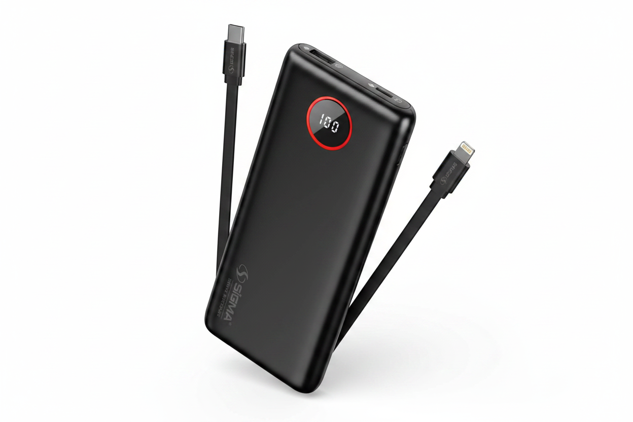 Sigma Power Bank with Built-in Cables