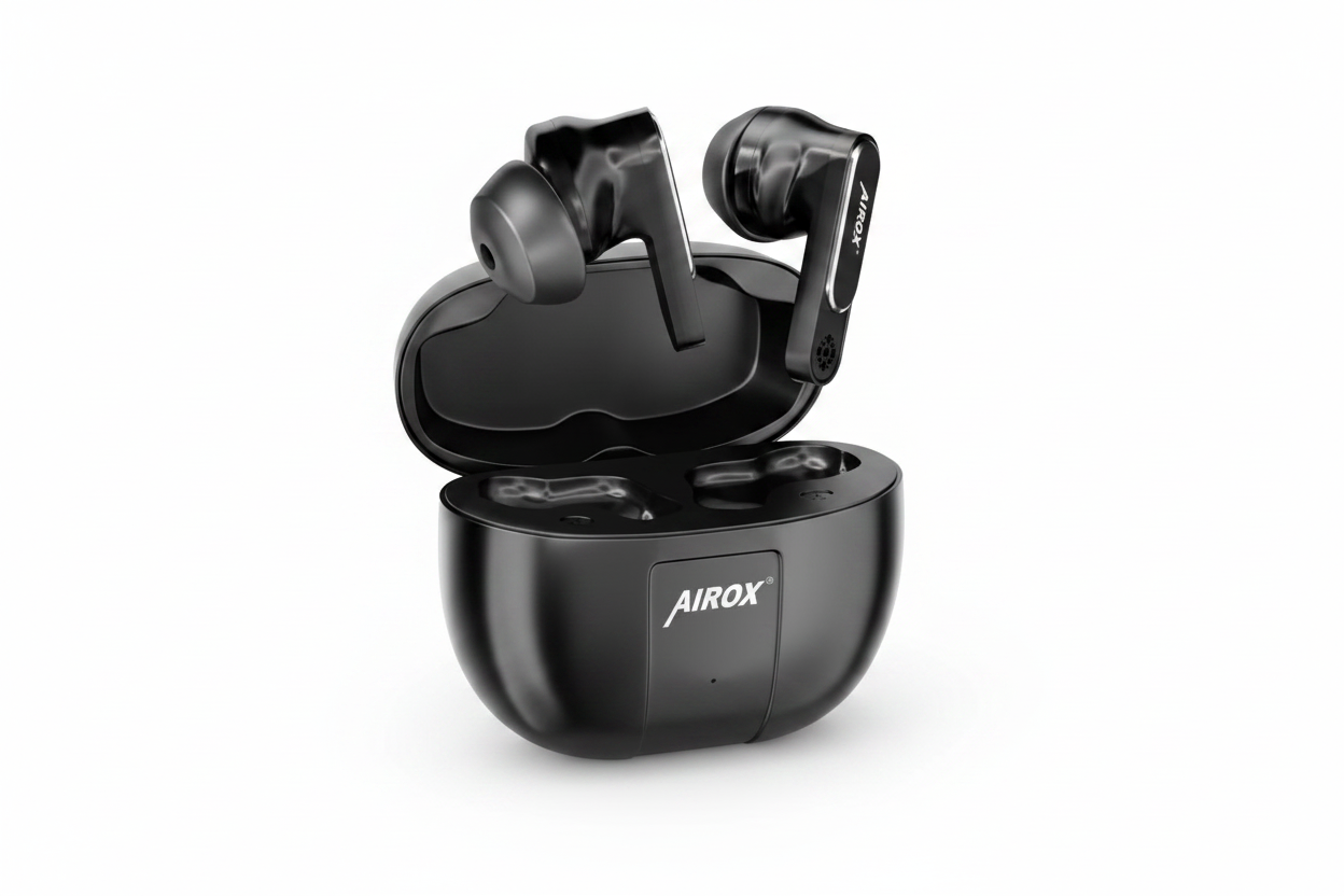 Airox TWS Earbuds in charging case