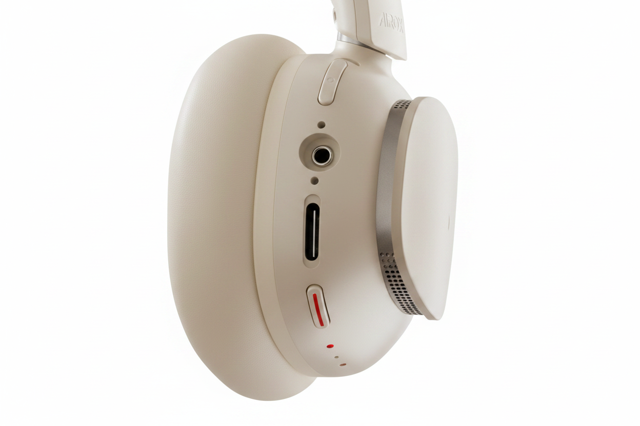 Airox Premium Headphones Beige ports