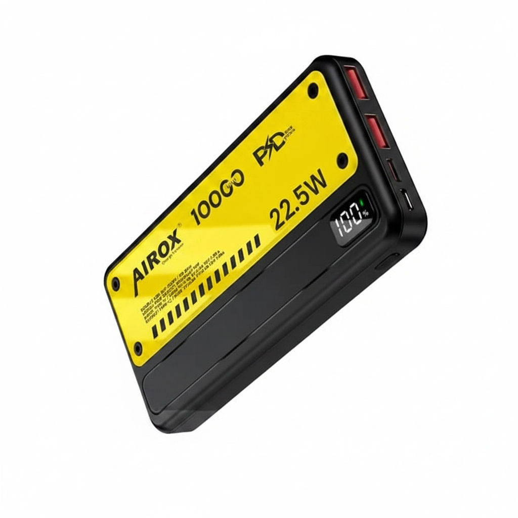 AIROX 10000mAh 22.5W Power Bank side ports view