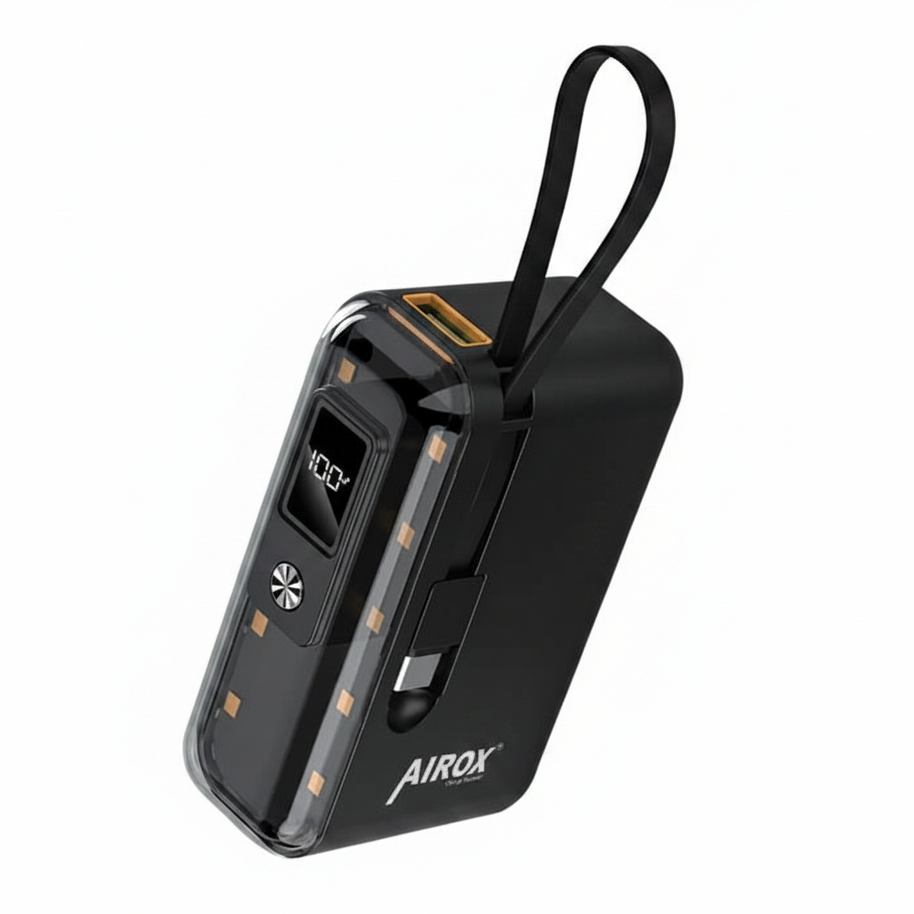 AIROX Power Bank side angle view white background