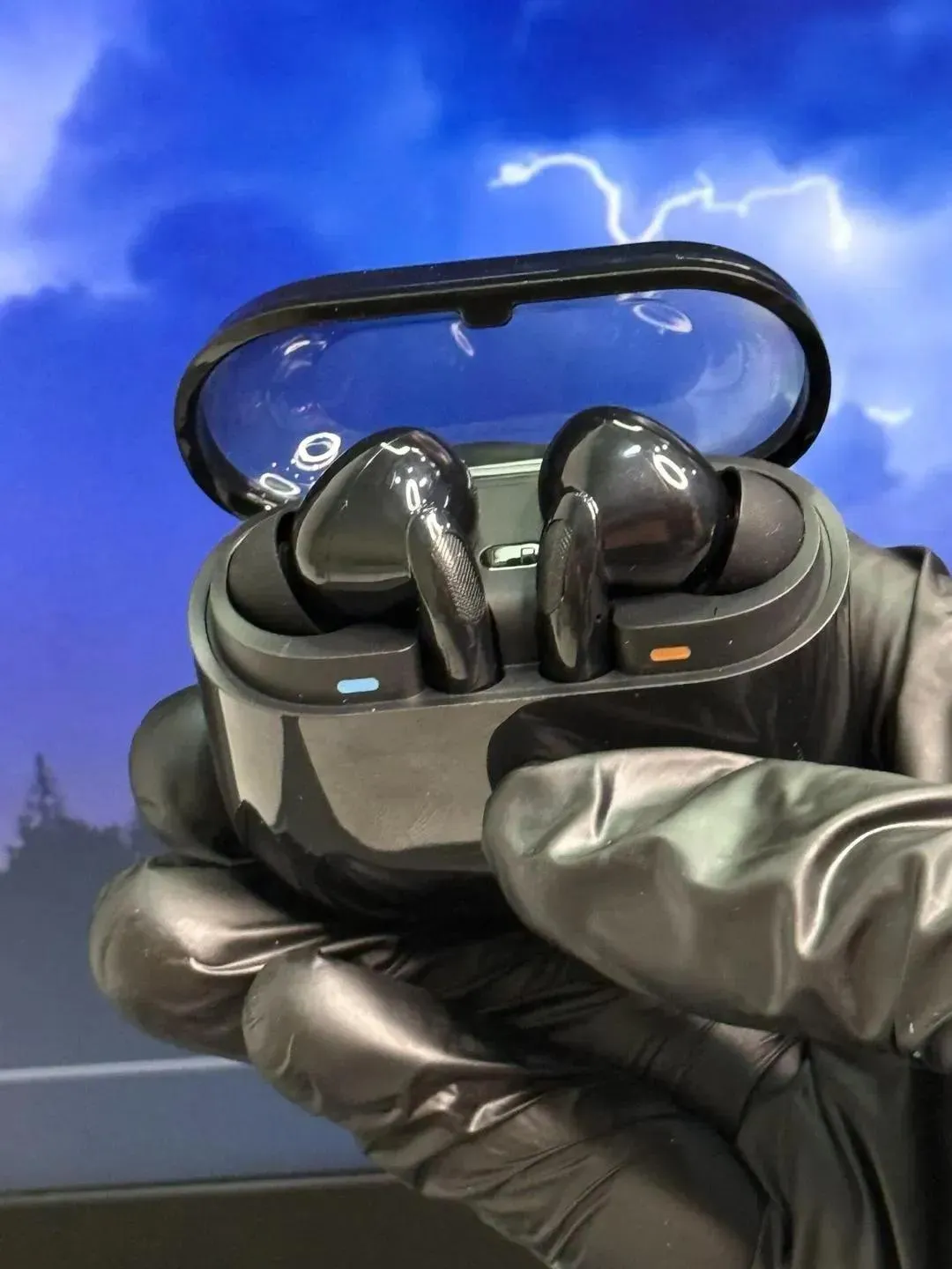 ANC ENC TWS Earbuds – in charging case dramatic shot