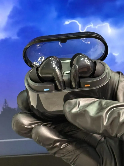 ANC ENC TWS Earbuds – in charging case dramatic shot